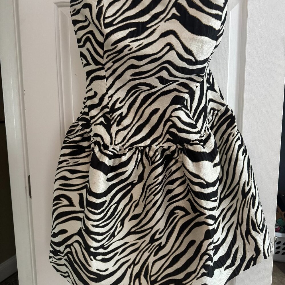 Lily Pulitzer Strapless Zebra Print Dress – Size 14